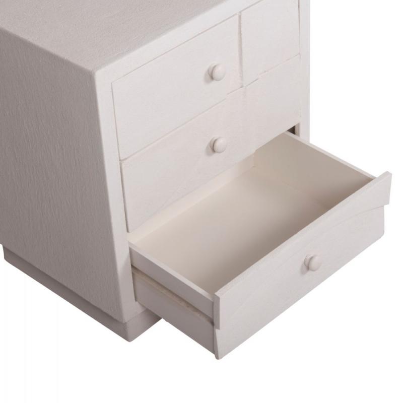 ΚΟΜΟΔΙΝΟ ΣΕΙΡΑ SANTORINI HM18047 MDF ΣΕ ΥΠΟΛΕΥΚΟ ΧΡΩΜΑ-3 ΣΥΡΤΑΡIA 48x38x55,5Υεκ.