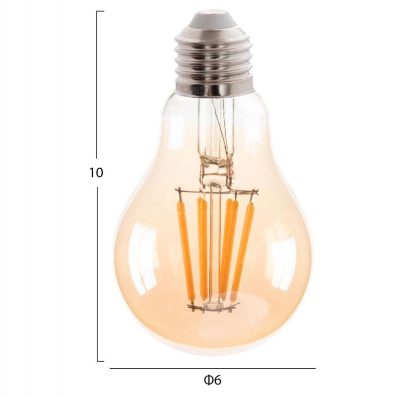 ΛΑΜΠΤΗΡΑΣ HM4045 LED FILAMENT 8W E27 3000K GOLD DIMMABLE ΛΑΜΠΤΗΡΑΣ HM4045 LED FILAMENT 8W E27 3000K GOLD DIMMABLE