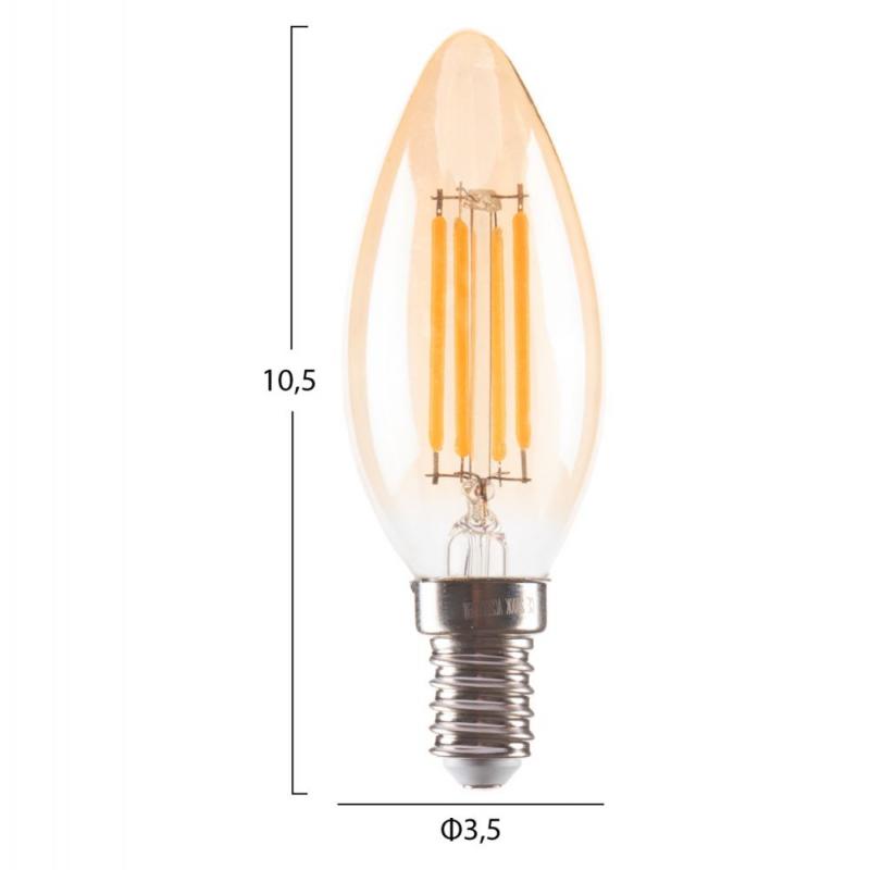 ΛΑΜΠΤΗΡΑΣ LED FILAMENT 4W E14 3000K ΧΡΥΣΟ DIMMABLE HM4048.02 ΛΑΜΠΤΗΡΑΣ LED FILAMENT 4W E14 3000K ΧΡΥΣΟ DIMMABLE HM4048.02