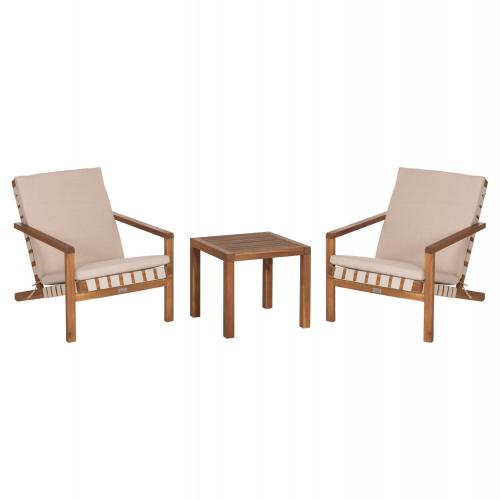 LOUNGE ΣΕΤ ΕΞ.ΧΩΡΟΥ 3ΤΜΧ DAME HM10982 ΞΥΛΟ ΑΚΑΚΙΑΣ--ΣΧΟΙΝΙ STRAP & ΜΑΞΙΛΑΡΙΑ ΣΕ ΜΠΕΖ
