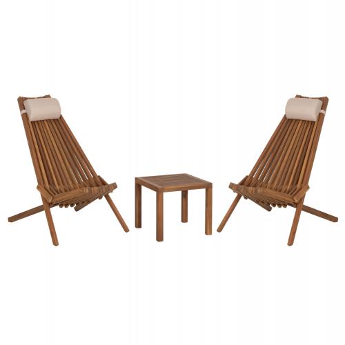 LOUNGE ΣΕΤ ΕΞ.ΧΩΡΟΥ 3ΤΜΧ SHIGAN HM10993 ΞΥΛΟ ΑΚΑΚΙΑΣ--ΜΑΞΙΛΑΡI ΚΕΦΑΛΗΣ ΣΕ ΜΠΕΖ