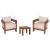 LOUNGE ΣΕΤ KIOTO HM10960 ΤΡΑΠΕΖΑΚΙ & 2 ΠΟΛΥΘΡΟΝΕΣ--ΞΥΛΟ TEAK--ΜΠΕΖ ΜΑΞΙΛΑΡΙΑ