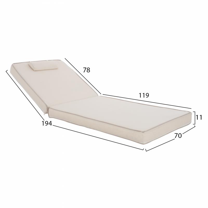 ΜΑΞΙΛΑΡΙ ΞΑΠΛΩΣΤΡΑΣ TEXTILENE 600gr/m2 2X1 SIFNOS ΜΠΕΖ HM11237.60T 194x70x11εκ. ΜΑΞΙΛΑΡΙ ΞΑΠΛΩΣΤΡΑΣ TEXTILENE 600gr/m2 2X1 SIFNOS ΜΠΕΖ HM11237.60T 194x70x11εκ.