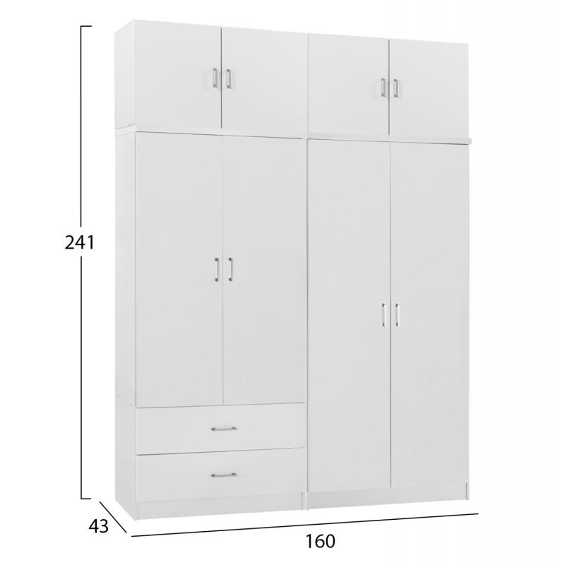 ΝΤΟΥΛΑΠΑ 4-ΦΥΛΛΗ ΜΕ ΠΑΤΑΡΙ & ΣΥΡΤΑΡΙΑ JENNA HM11355.05 ΜΕΛΑΜΙΝΗ ΣΕ ΛΕΥΚΟ 160x43x240Υεκ