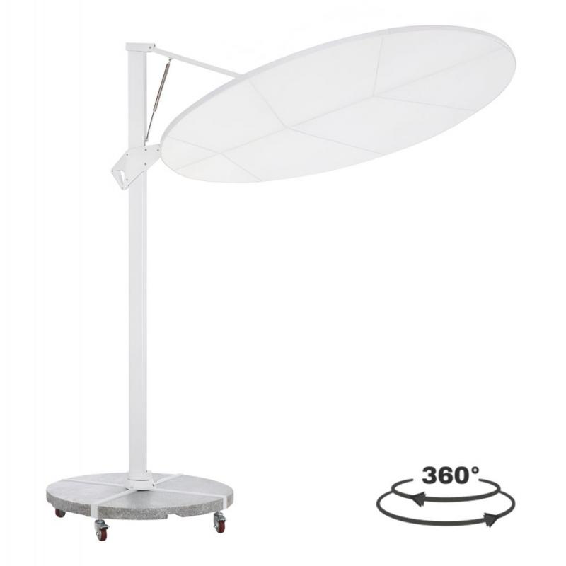 ΟΜΠΡΕΛΑ ΜΕ ΒΑΣΗ ΣΕΙΡΑ CANNOPY HM21285.02 ΑΛΟΥΜΙΝΙΟ & ΓΡΑΝΙΤΗΣ-ΛΕΥΚΟ ΧΡΩΜΑ Φ2,2μ