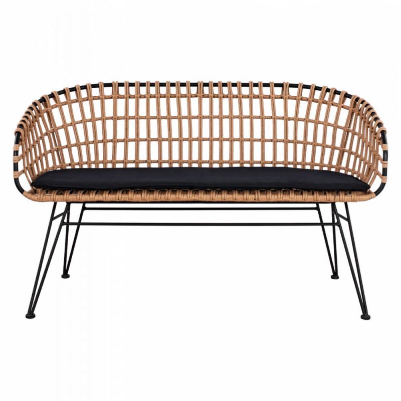 ΠΑΓΚΑΚΙ ΜΕΤΑΛΛΙΚΟ ALLEGRA HM5692 ΜΕ WICKER ΜΑΥΡΟ-ΜΠΕΖ 124x57x77Υ εκ. ΠΑΓΚΑΚΙ ΜΕΤΑΛΛΙΚΟ ALLEGRA HM5692 ΜΕ WICKER ΜΑΥΡΟ-ΜΠΕΖ 124x57x77Υ εκ.