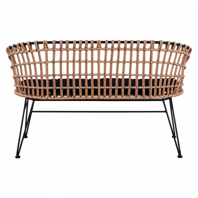 ΠΑΓΚΑΚΙ ΜΕΤΑΛΛΙΚΟ ALLEGRA HM5692 ΜΕ WICKER ΜΑΥΡΟ-ΜΠΕΖ 124x57x77Υ εκ. ΠΑΓΚΑΚΙ ΜΕΤΑΛΛΙΚΟ ALLEGRA HM5692 ΜΕ WICKER ΜΑΥΡΟ-ΜΠΕΖ 124x57x77Υ εκ.