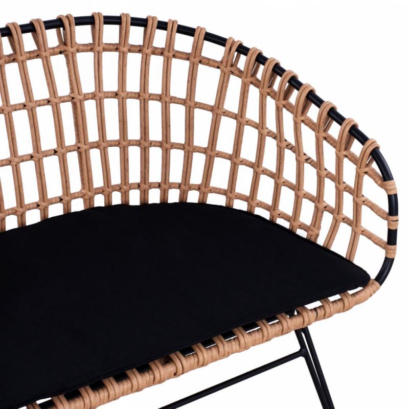 ΠΑΓΚΑΚΙ ΜΕΤΑΛΛΙΚΟ ALLEGRA HM5692 ΜΕ WICKER ΜΑΥΡΟ-ΜΠΕΖ 124x57x77Υ εκ. ΠΑΓΚΑΚΙ ΜΕΤΑΛΛΙΚΟ ALLEGRA HM5692 ΜΕ WICKER ΜΑΥΡΟ-ΜΠΕΖ 124x57x77Υ εκ.