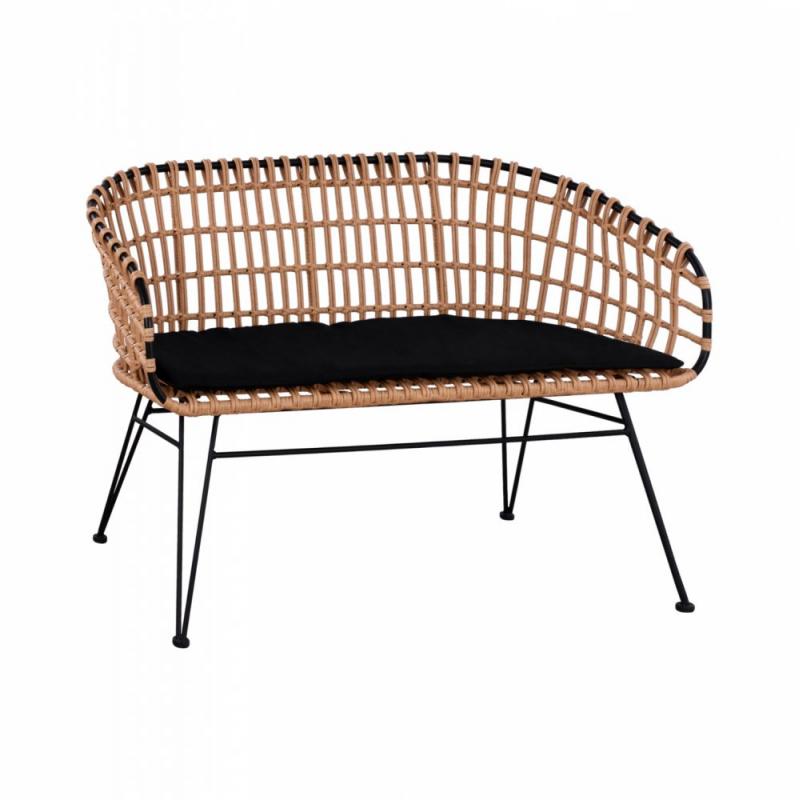 ΠΑΓΚΑΚΙ ΜΕΤΑΛΛΙΚΟ ALLEGRA HM5692 ΜΕ WICKER ΜΑΥΡΟ-ΜΠΕΖ 124x57x77Υ εκ. ΠΑΓΚΑΚΙ ΜΕΤΑΛΛΙΚΟ ALLEGRA HM5692 ΜΕ WICKER ΜΑΥΡΟ-ΜΠΕΖ 124x57x77Υ εκ.