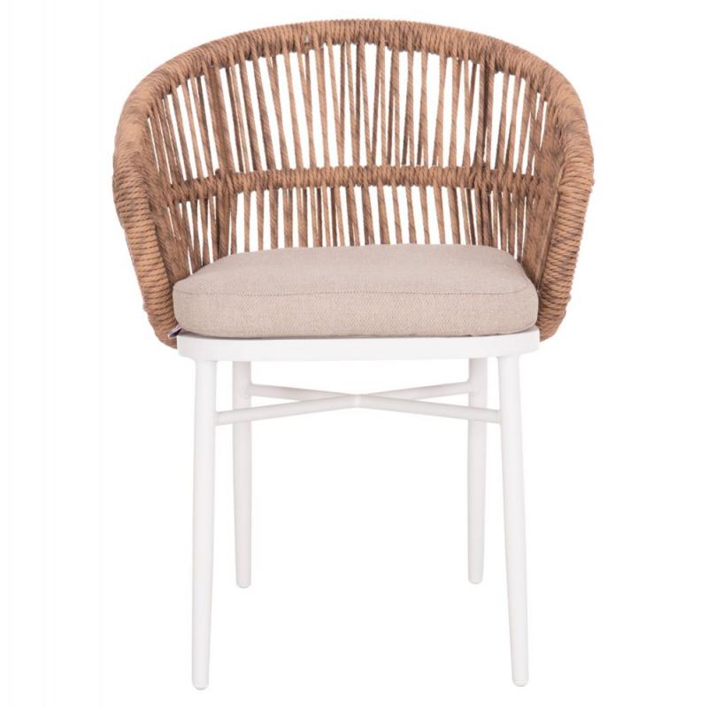 ΠΟΛΥΘΡΟΝΑ ΑΛΟΥΜΙΝΙΟΥ ORIN HM6265.02 ΛΕΥΚΗ-P.E.RATTAN ΦΥΣΙΚΟ-ΜΠΕΖ ΜΑΞΙΛΑΡΙΑ 58x61x75Υ