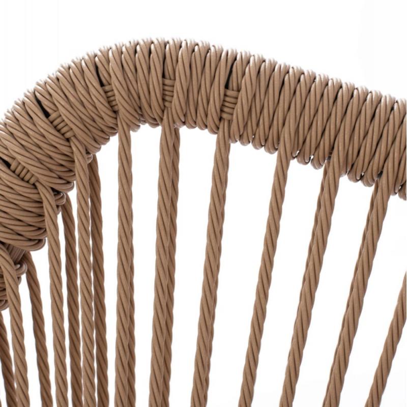 ΠΟΛΥΘΡΟΝΑ ΑΛΟΥΜΙΝΙΟΥ NOJO HM5771.02 ΓΚΡΙ ΜΕ P.E.TWIST RATTAN ΜΠΕΖ 55x63x82Y εκ.