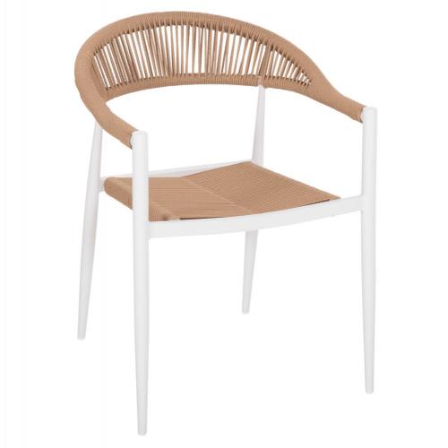 ΠΟΛΥΘΡΟΝΑ ΑΛΟΥΜΙΝΙΟΥ GRET HM5854.01 ΛΕΥΚΗ PE RATTAN ΜΠΕΖ 56x55,5x78Υεκ.