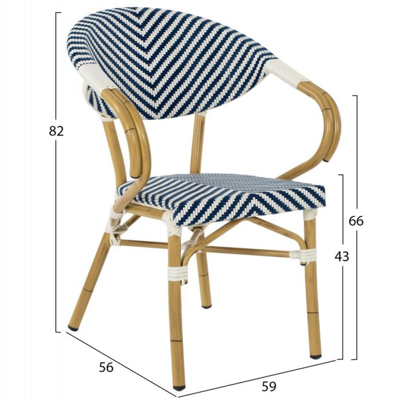 ΠΟΛΥΘΡΟΝΑ BAMBOO LOOK HM5861.02 ΜΠΛΕ-ΛΕΥΚΟ 59x56x82Yεκ. ΠΟΛΥΘΡΟΝΑ BAMBOO LOOK HM5861.02 ΜΠΛΕ-ΛΕΥΚΟ 59x56x82Yεκ.
