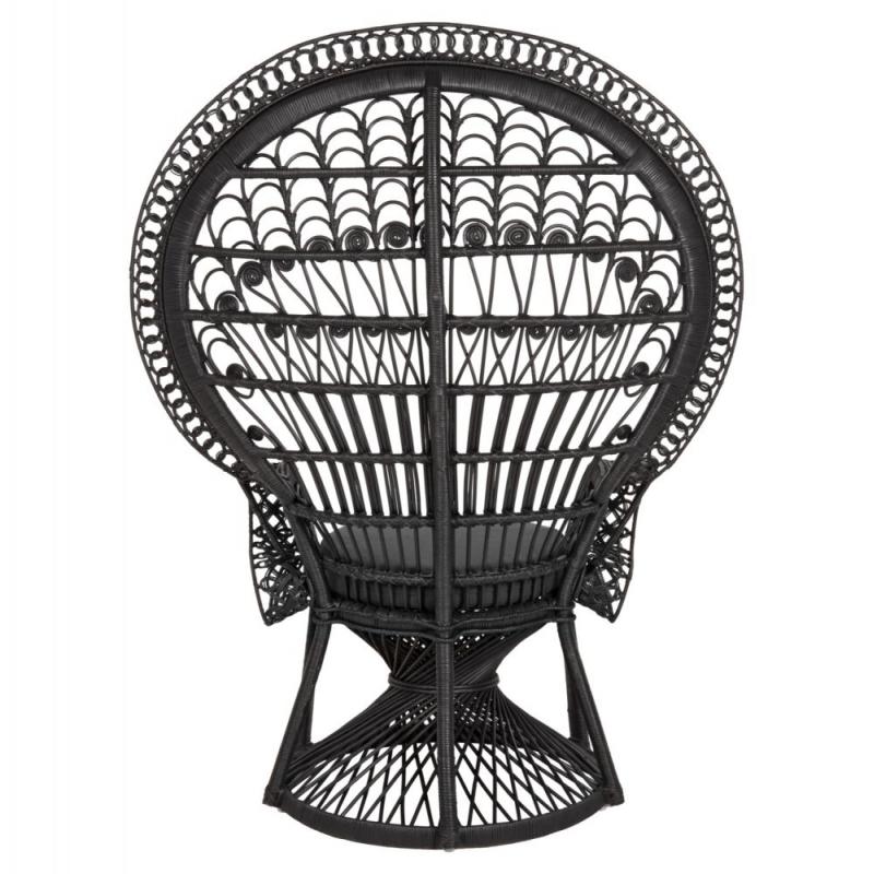 ΠΟΛΥΘΡΟΝΑ ROYAL PEACOCK HM9342.03 RATTAN ΜΑΥΡΟ-ΜΑΞΙΛΑΡΙ ΜΑΥΡΟ 114x72x150Yεκ.
