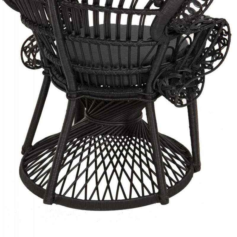 ΠΟΛΥΘΡΟΝΑ ROYAL PEACOCK HM9342.03 RATTAN ΜΑΥΡΟ-ΜΑΞΙΛΑΡΙ ΜΑΥΡΟ 114x72x150Yεκ.