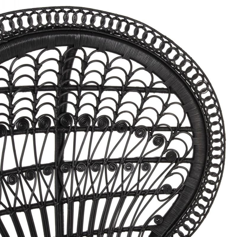 ΠΟΛΥΘΡΟΝΑ ROYAL PEACOCK HM9342.03 RATTAN ΜΑΥΡΟ-ΜΑΞΙΛΑΡΙ ΜΑΥΡΟ 114x72x150Yεκ.