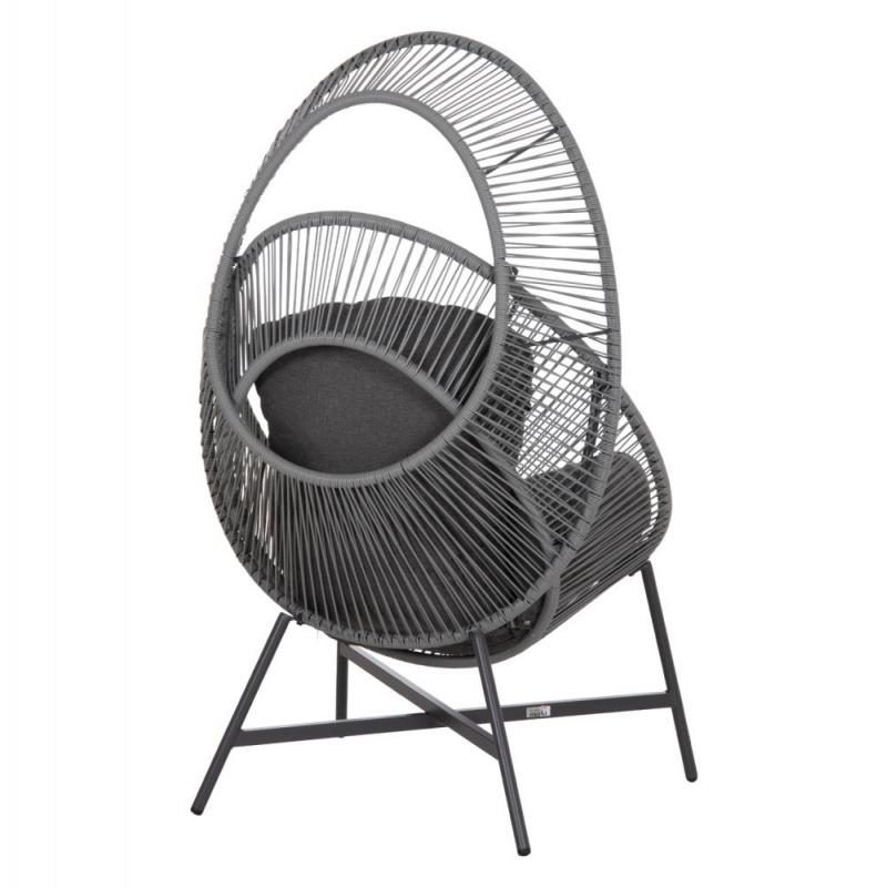 ΠΟΛΥΘΡΟΝΑ-ΦΩΛΙΑ RULER HM6506.01 ΓΚΡΙ ΜΕΤΑΛΛΟ-P.E.RATTAN-ΜΑΞΙΛΑΡΙΑ 90x85x154Υεκ
