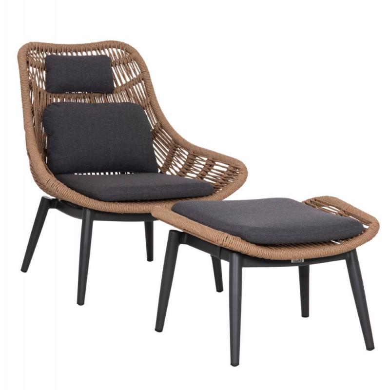 ΠΟΛΥΘΡΟΝΑ LOUNGE ΜΕ ΥΠΟΠΟΔΙΟ REMVAZZO HM6561.01 ΑΛΟΥΜΙΝΙΟ ΓΚΡΙ--WICKER 90x85x96Υεκ