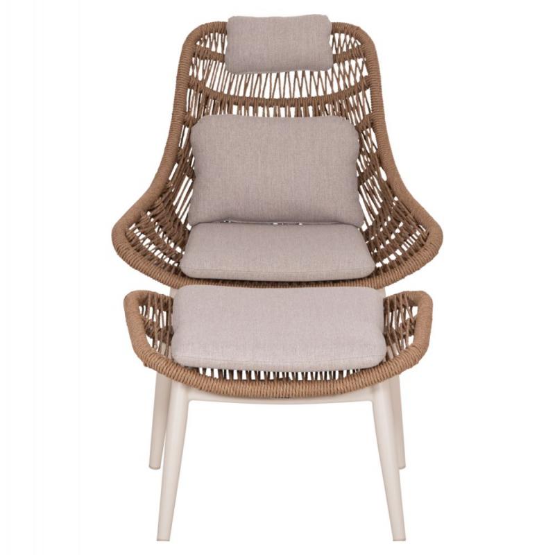 ΠΟΛΥΘΡΟΝΑ LOUNGE ΜΕ ΥΠΟΠΟΔΙΟ REMVAZZO HM6561.02 ΑΛΟΥΜΙΝΙΟ ΜΠΕΖ--WICKER 90x85x96Υεκ