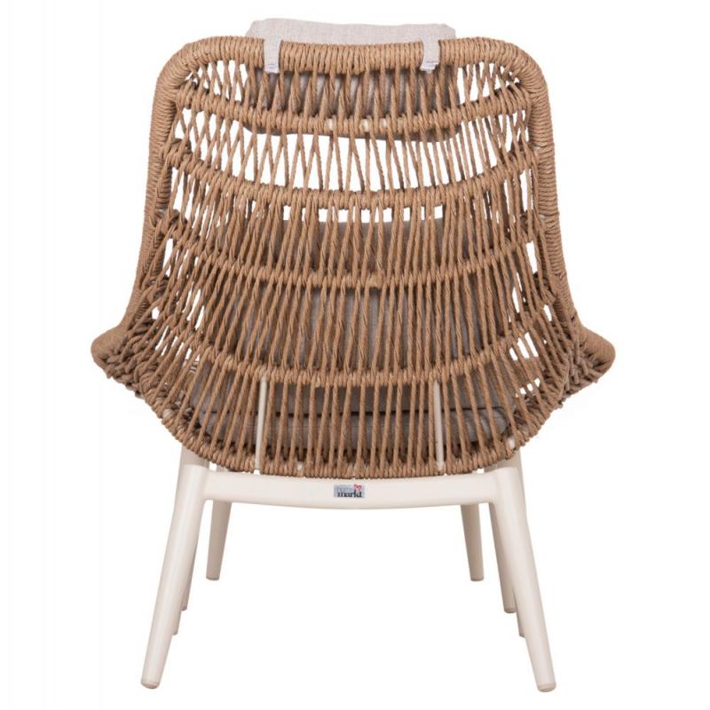 ΠΟΛΥΘΡΟΝΑ LOUNGE ΜΕ ΥΠΟΠΟΔΙΟ REMVAZZO HM6561.02 ΑΛΟΥΜΙΝΙΟ ΜΠΕΖ--WICKER 90x85x96Υεκ