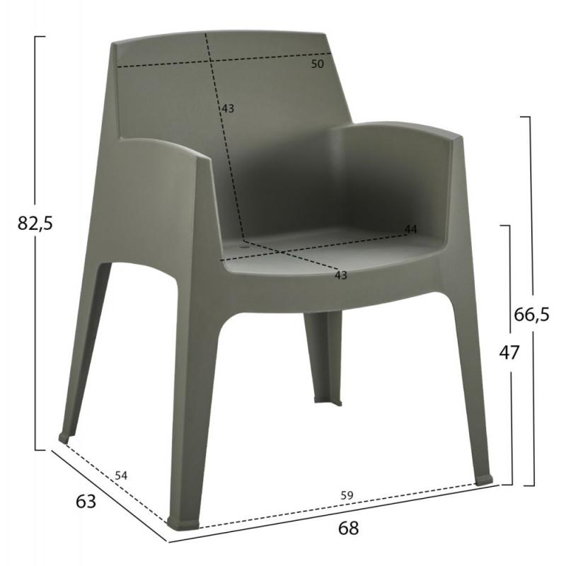 ΠΟΛΥΘΡΟΝΑ ΠΟΛΥΠΡΟΠΥΛΕΝΙΟΥ SLEEK HM6370.05 DARK OLIVE GREEN 68x63x82,5Υεκ.