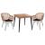 ΣΕΤ 3ΤΜΧ ALLEGRA WICKER ΜΕ ΤΡΑΠΕΖΙ 80X80Χ78Υ ΜΠΕΖ & ΜΑΥΡΟ ΧΡΩΜΑ HM10483