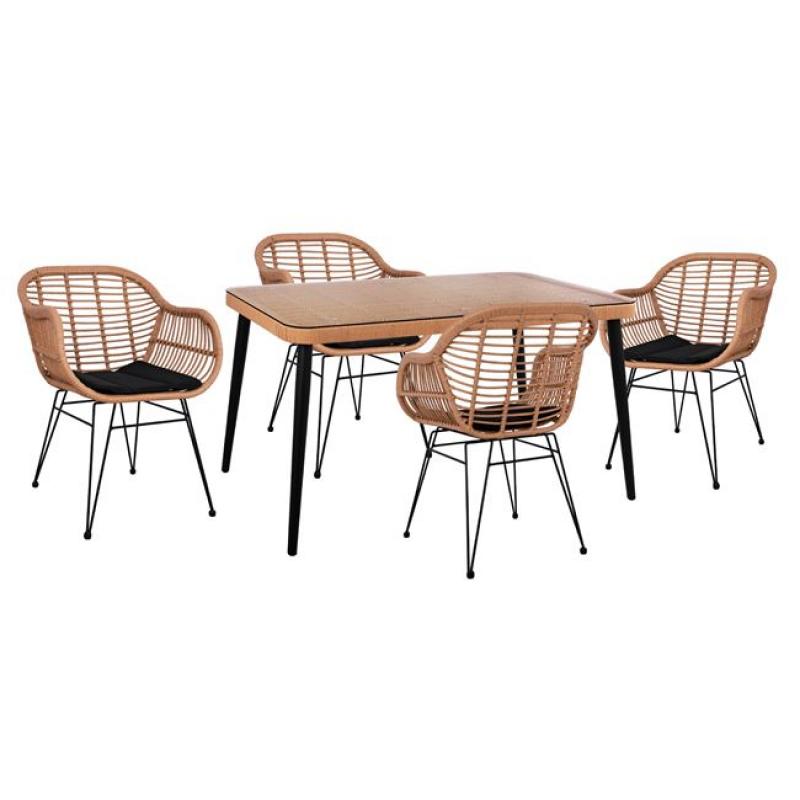 ΣΕΤ 5ΤΜΧ ALLEGRA WICKER ΜΕ ΤΡΑΠΕΖΙ 140X80Χ78Υ ΜΠΕΖ & ΜΑΥΡΟ ΧΡΩΜΑ HM10490 ΣΕΤ 5ΤΜΧ ALLEGRA WICKER ΜΕ ΤΡΑΠΕΖΙ 140X80Χ78Υ ΜΠΕΖ & ΜΑΥΡΟ ΧΡΩΜΑ HM10490