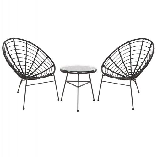 ΣΕΤ ΕΞΩΤΕΡΙΚΟΥ ΧΩΡΟΥ 3ΤΜΧ ALLEGRA HM21047.12 ΜΑΥΡΟ ΣΥΝΘ.RATTAN & ΜΕΤΑΛΛΟ
