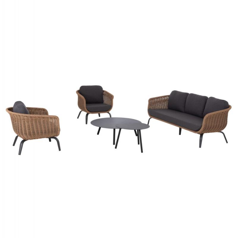 ΣΕΤ ΣΑΛΟΝΙ 5ΤΜΧ STERN HM6555.01 ΓΚΡΙ ΑΛΟΥΜΙΝΙΟ & OLEFIN--TWIST WICKER ΣΕ ΦΥΣΙΚΟ