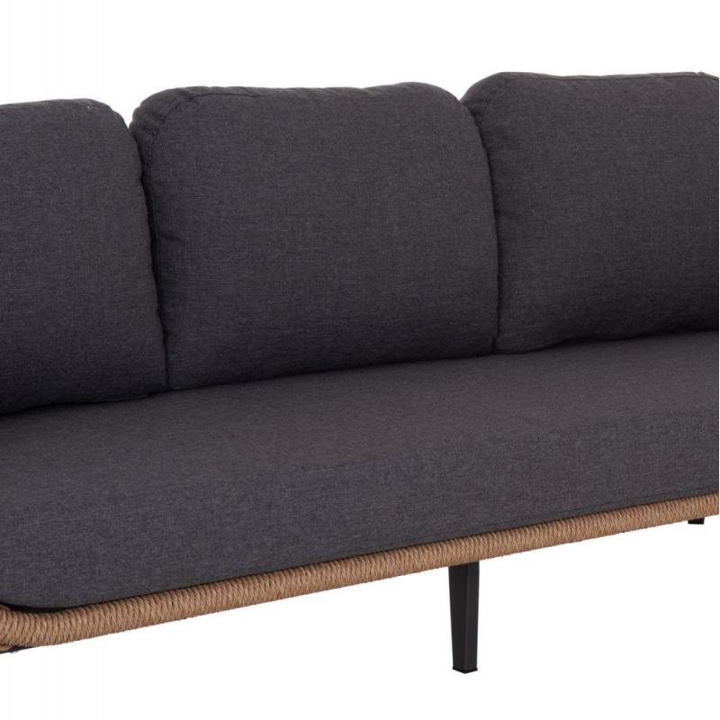 ΣΕΤ ΣΑΛΟΝΙ 5ΤΜΧ STERN HM6555.01 ΓΚΡΙ ΑΛΟΥΜΙΝΙΟ & OLEFIN--TWIST WICKER ΣΕ ΦΥΣΙΚΟ
