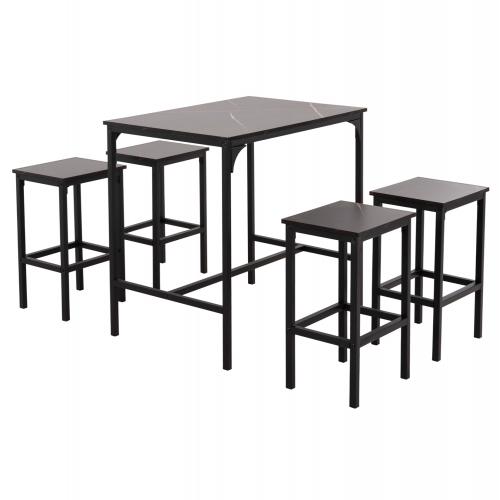 ΣΕΤ ΤΡΑΠΕΖΑΡΙΑ ΜΠΑΡ 5ΤΜΧ BOXY HM9882.13 ΜΑΥΡΟ ΜΕΤΑΛΛΟ-ΜΕΛΑΜΙΝΗ ΜΑΥΡΟ ΜΑΡΜΑΡΟ