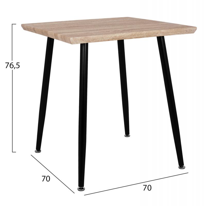 ΣΕΤ ΤΡΑΠΕΖΑΡΙΑΣ 3ΤΜΧ PALOMA HM21380.02 ΤΕΤΡΑΓΩΝΟ ΤΡΑΠΕΖΙ & 2 ΚΑΡΕΚΛΕΣ ΣΕ ΜΑΥΡΟ