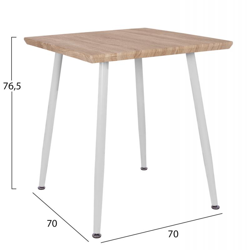 ΣΕΤ ΤΡΑΠΕΖΑΡΙΑΣ 3ΤΜΧ PALOMA HM21380.01 ΤΕΤΡΑΓΩΝΟ ΤΡΑΠΕΖΙ & 2 ΚΑΡΕΚΛΕΣ ΣΕ ΛΕΥΚΟ
