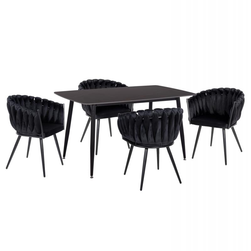 ΣΕΤ ΤΡΑΠΕΖΑΡΙΑΣ 5ΤΜΧ RAVEN HM12116.03 ΚΕΡΑΜΙΚΟ TOP ΜΑΥΡΟ ΜΑΡΜΑΡΟ--ΜΑΥΡΟ ΒΕΛΟΥΔΟ