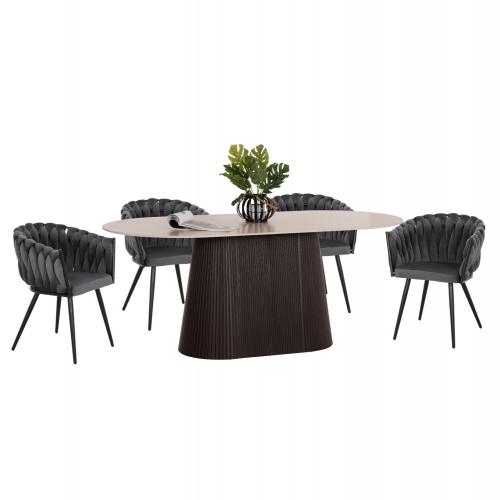 ΣΕΤ ΤΡΑΠΕΖΑΡΙΑΣ 5ΤΜΧ CATER HM12118.01 ΚΕΡΑΜΙΚΟ TOP ΟΒΑΛ--ΓΚΡΙ ΒΕΛΟΥΔΟ