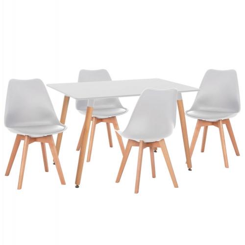 ΣΕΤ ΤΡΑΠΕΖΑΡΙΑΣ 5ΤΜΧ VEGAS HM21184 MDF TOP ΣΕ ΛΕΥΚΟ--ΠΟΔΙΑ ΟΞΙΑΣ