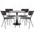 ΣΕΤ ΤΡΑΠΕΖΑΡΙΑΣ 5ΤΜΧ BROLIN HM21200 MDF TOP & ΜΕΤΑΛΛΟ ΜΑΥΡΟ-ΣΚΟΥΡΟ ΓΚΡΙ ΥΦΑΣΜΑ