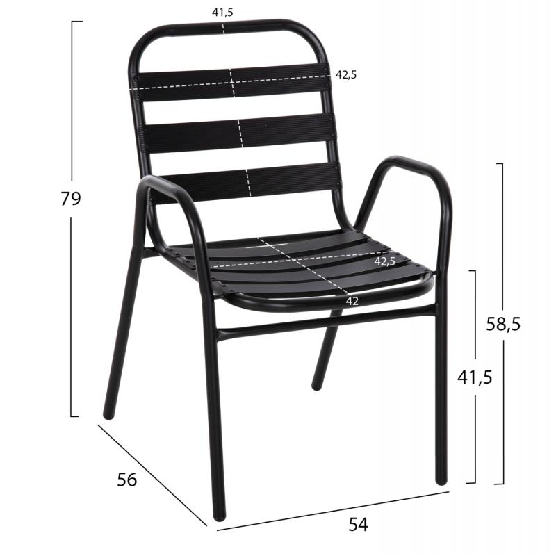 ΣΕΤ ΤΡΑΠΕΖΑΡΙΑΣ 5ΤΜΧ ADAM HM21219.01 ΚΑΡΕΚΛΕΣ ΜΕΤΑΛΛΙΚΕΣ & ΤΡΑΠΕΖΙ 110x60 ΜΑΥΡΟ