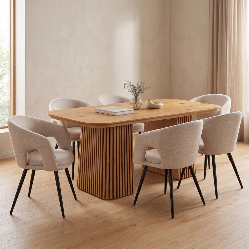 ΣΕΤ ΤΡΑΠΕΖΑΡΙΑΣ 7ΤΜΧ ΕΠΕΚΤΕΙΝΟΜΕΝΟ CORNEL HM12107.02 MDF--ΥΦΑΣΜΑ ΜΠΕΖ ΣΕΤ ΤΡΑΠΕΖΑΡΙΑΣ 7ΤΜΧ ΕΠΕΚΤΕΙΝΟΜΕΝΟ CORNEL HM12107.02 MDF--ΥΦΑΣΜΑ ΜΠΕΖ