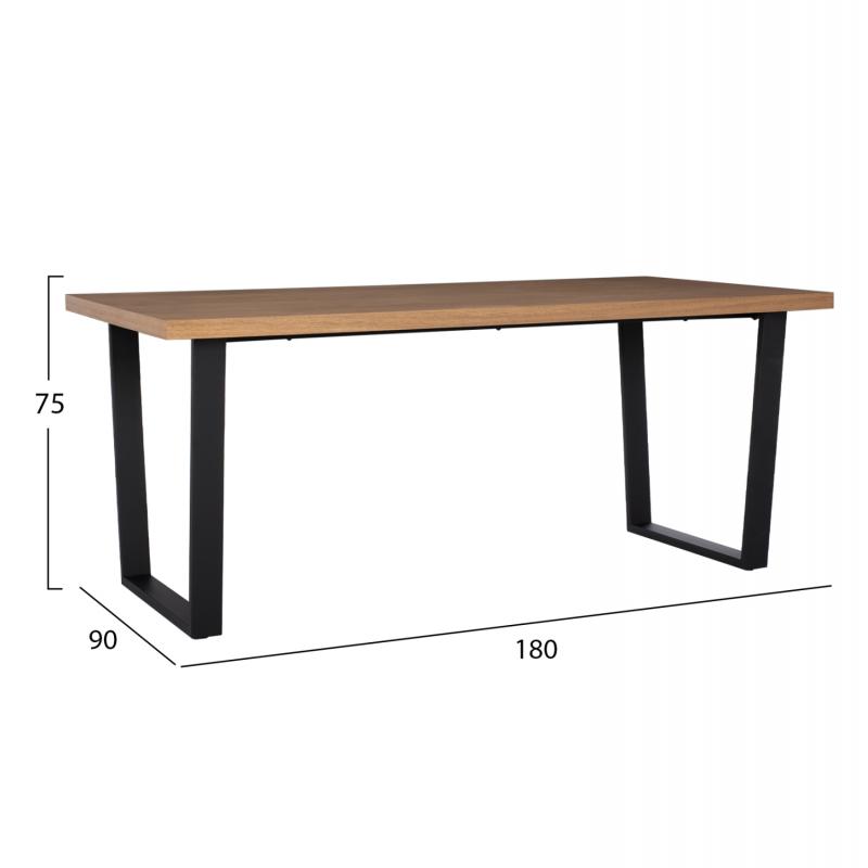 ΣΕΤ ΤΡΑΠΕΖΑΡΙΑΣ 7ΤΜΧ MANIDO HM10949.03 MDF TOP--ΥΦΑΣΜΑ TAUPE & ΜΕΤΑΛΛΟ ΜΑΥΡΟ