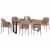 ΣΕΤ ΤΡΑΠΕΖΑΡΙΑΣ 7ΤΜΧ MANIDO HM10949.03 MDF TOP--ΥΦΑΣΜΑ TAUPE & ΜΕΤΑΛΛΟ ΜΑΥΡΟ