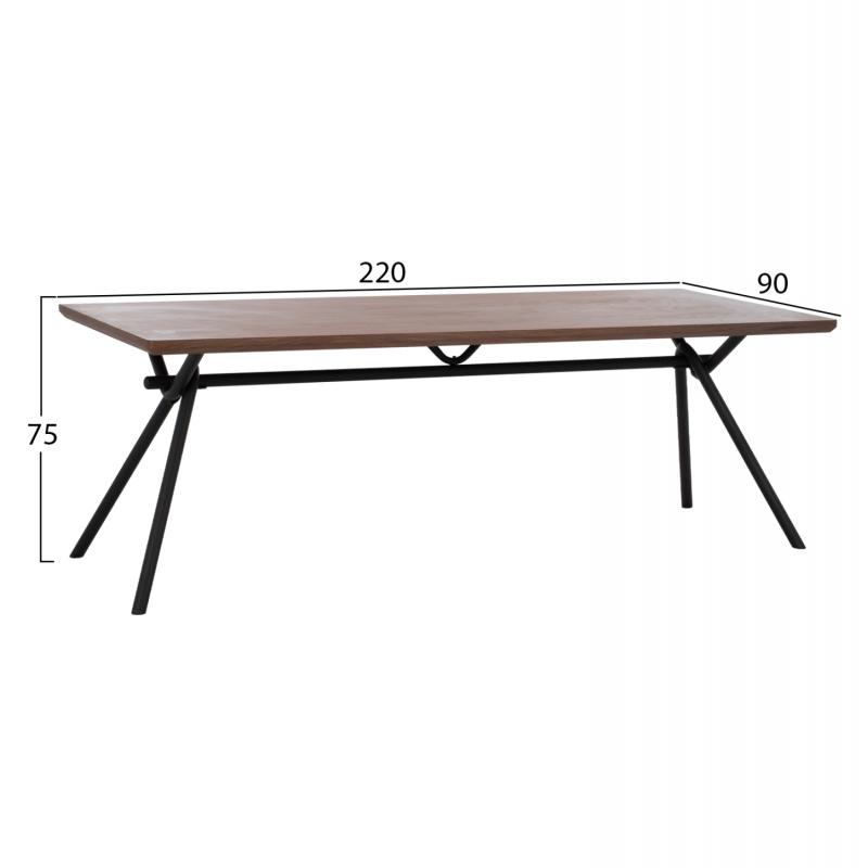 ΣΕΤ ΤΡΑΠΕΖΑΡΙΑΣ 7ΤΜΧ MANDY HM10957.03 MDF TOP--ΥΦΑΣΜΑ TAUPE & ΜΕΤΑΛ.ΠΟΔΙΑ