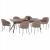 ΣΕΤ ΤΡΑΠΕΖΑΡΙΑΣ 7ΤΜΧ MANDY HM10957.03 MDF TOP--ΥΦΑΣΜΑ TAUPE & ΜΕΤΑΛ.ΠΟΔΙΑ