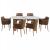 ΣΕΤ ΤΡΑΠΕΖΑΡΙΑΣ 7ΤΜΧ MELLOW HM21361 ΚΕΡΑΜΙΚΟ TOP/MDF ΠΟΔΙΑ--PU ΚΑΦΕ/ΜΕΤΑΛ.ΠΟΔΙΑ