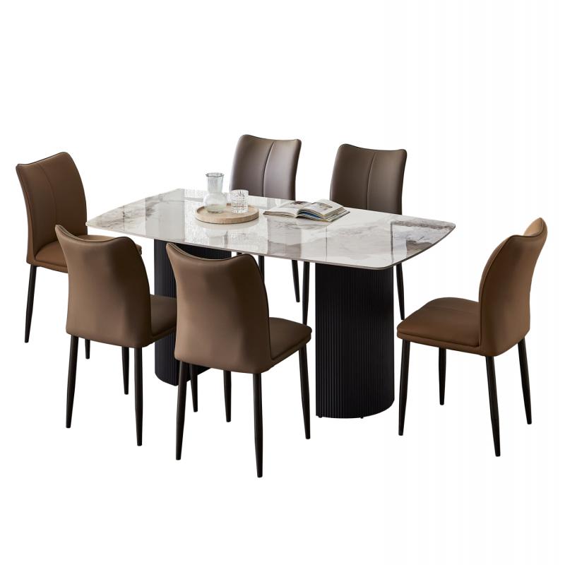 ΣΕΤ ΤΡΑΠΕΖΑΡΙΑΣ 7ΤΜΧ MINAO HM21362 ΚΕΡΑΜΙΚΟ TOP/MDF ΠΟΔΙΑ--PU ΚΑΦΕ/ΜΕΤΑΛ.ΠΟΔΙΑ