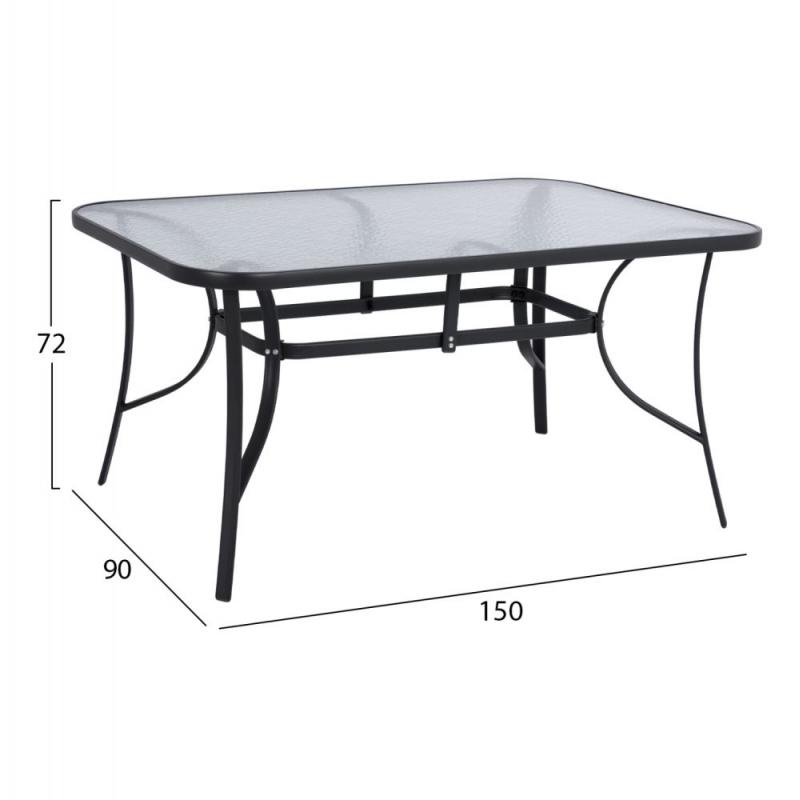 ΤΡΑΠΕΖΙ BRUNO 150X90Χ72Υεκ. ΓΚΡΙ ΜΕΤΑΛΛΙΚΟ ΜΕ ΓΥΑΛΙΝΗ ΕΠΙΦΑΝΕΙΑ HM5145.01 ΤΡΑΠΕΖΙ BRUNO 150X90Χ72Υεκ. ΓΚΡΙ ΜΕΤΑΛΛΙΚΟ ΜΕ ΓΥΑΛΙΝΗ ΕΠΙΦΑΝΕΙΑ HM5145.01