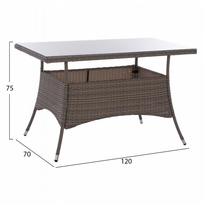 ΤΡΑΠΕΖΙ ΜΕΤΑΛΛΙΚΟ MILITARY RATTAN ΓΚΡΙ HM5141.31 120x70x75Υ εκ. ΤΡΑΠΕΖΙ ΜΕΤΑΛΛΙΚΟ MILITARY RATTAN ΓΚΡΙ HM5141.31 120x70x75Υ εκ.