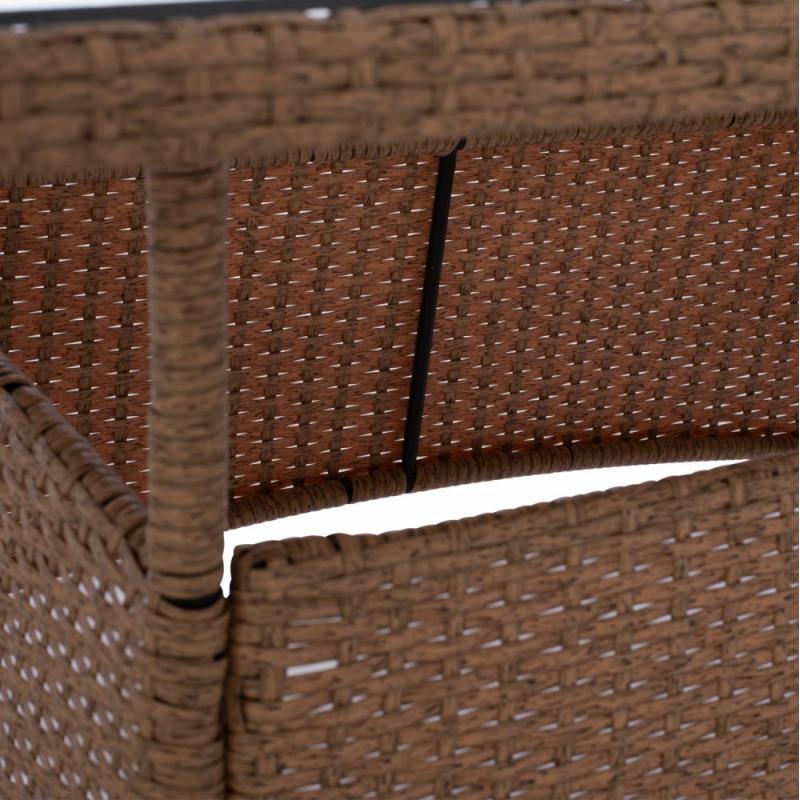 ΤΡΑΠΕΖΙ ΜΕΤΑΛΛΙΚΟ MILITARY RATTAN ΜΠΕΖ ΚΑΦΕ HM5141.32 120x70x75Υ εκ.