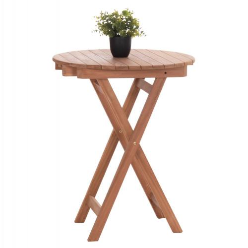 ΤΡΑΠΕΖΙ ΣΚΗΝΟΘΕΤΗ ΣΤΡΟΓΓΥΛΟ HEIDEL HM18120 ΞΥΛΟ TEAK--ΦΥΣΙΚΟ Φ60x75Υεκ.