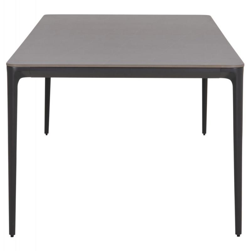 ΤΡΑΠΕΖΙ ΤΡΑΠΕΖΑΡΙΑΣ STAD HM6557.01 ΓΚΡΙ ΑΛΟΥΜΙΝΙΟ & SINTERED STONE TOP 180x90x74Υεκ